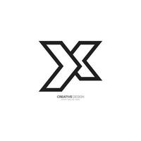 Letter X with arrow shape line negative space modern unique logo vector