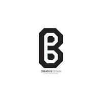 Modern letter P B or B P unique shape negative space monogram logo vector