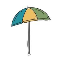 Doodle beach umbrella. Hand drawn vector illustration isolated on white background