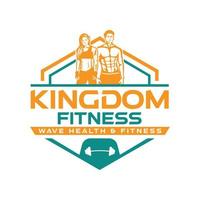 Kingdom fitness vintage logo design vector