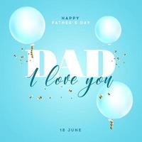 Happy fathers day greeting card vector
