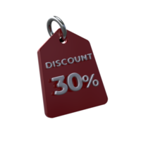 Discount Price Tag 3D Render Transparent Background png