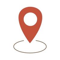 Red location icon isolated on white background. Map pin, GPS point, travel concept. Vector flat illustration in simple style