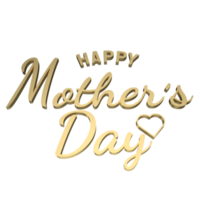 The happy mother's day gold color png