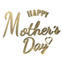 The happy mother's day gold color png