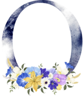 alfabet och siffra blomma vattenfärg bröllop brev png