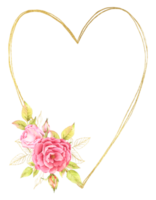 Rose flower wreath and bouquet watercolor png