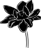 Vector silhouette of Flowers on white background