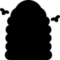 Vector silhouette of beehive on white background