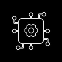 artificial intelligence icon set in line style, machine learning, smart robotic and cloud computing network digital AI technology internet solving algorithm vector illustration