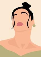 vector a beauty girl and girl portrait illustrated with green dress and red lip or girl face vector and beauty lady wallpaper design  and fashion girl vector design face