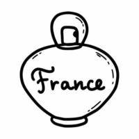 French perfume. Vector doodle illustration. Women cosmetics.