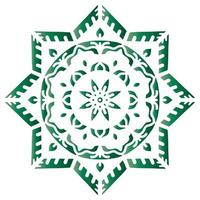 Islamic stencil mandala round lace pattern vector