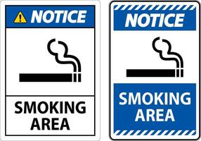 Sign showing allowed smoking area spots On White Background vector