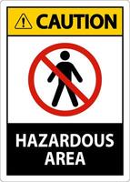 Caution Sign Hazardous Area Sign On White Background vector