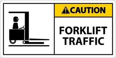 Caution Forklift traffic Floor Sign On White Background vector