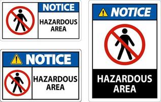Notice Sign Hazardous Area Sign On White Background vector