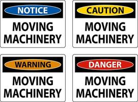 Danger Moving Machinery Sign On White Background vector