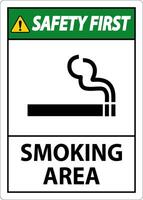 Sign showing allowed smoking area spots On White Background vector