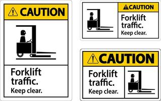 Caution Forklift Traffic Keep Clear Sign vector