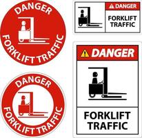 Danger Forklift traffic Floor Sign On White Background vector