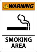 Sign showing allowed smoking area spots On White Background vector