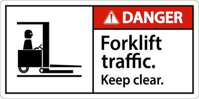 Danger Forklift Traffic Keep Clear Sign vector