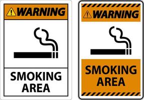 Sign showing allowed smoking area spots On White Background vector