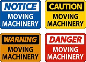 Danger Moving Machinery Sign On White Background vector