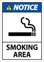 Sign showing allowed smoking area spots On White Background vector