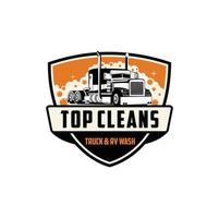 Top cleans truck wash illustration vector