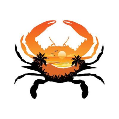 Nature beach with crabs illustration vector