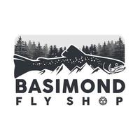 Basimond fly shop illustration vector