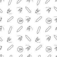 Pen, Pencil and Feather inside of a Circle Seamless Pattern for Printing and Wrapping vector