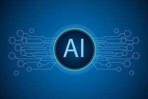 Development of technologies for digital data analysis and machine learning for the computer brain.AI symbol vector