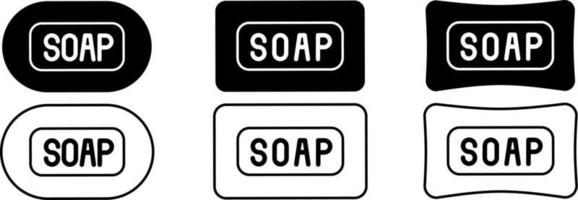 outline silhouette soap icon set isolated on white background vector