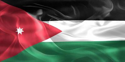 Ilustración 3d de una bandera jordana - bandera de tela ondeante realista foto