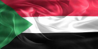 3D-Illustration of a Sudan flag - realistic waving fabric flag photo