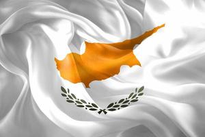 Cyprus flag - realistic waving fabric flag photo