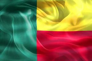 Benin flag - realistic waving fabric flag photo