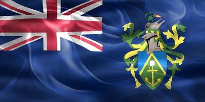 3D-Illustration of a Pitcairn Islands flag - realistic waving fabric flag photo