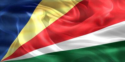 3D-Illustration of a Seychelles flag - realistic waving fabric flag photo