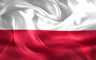 3D-Illustration of a Poland flag - realistic waving fabric flag photo