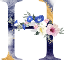 alfabet och siffra blomma vattenfärg bröllop brev png