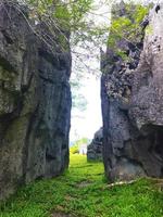 Stone made of nature at isolated environment photo