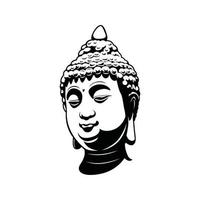 un Buda cabeza con un blanco antecedentes. vector