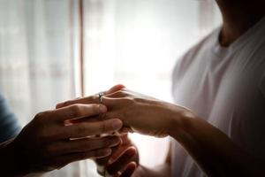 LGBT couples have shown their love for each other by wearing engagement rings. to confirm that they will live together forever photo