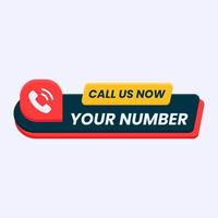 call us now button logo sign and symbol vector with Phone number