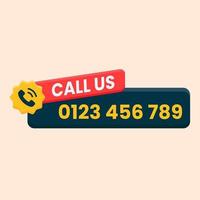 call us button logo sign and symbol vector with Phone number