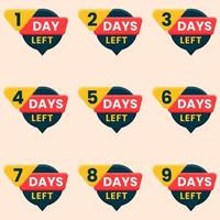 number of days left banner for sale and promotion vector